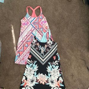Unknown brand, size medium first dress pink second dress black